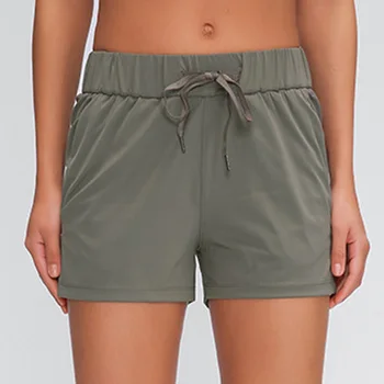 TAFN Нови къси панталони за жени с джобове за тренировки, спортни шорти за бягане, 4 начина, от еластична тъкан, къси