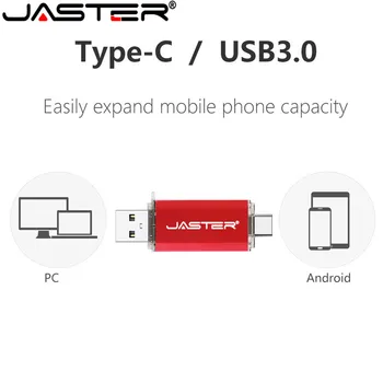 JASTER 2 в 1 USB 3.0 Type-C OTG Флаш-памет и 128 GB 64 GB 32 GB cel USB Стик 16 GB memoria Stick Флаш памет за устройства Тип C.
