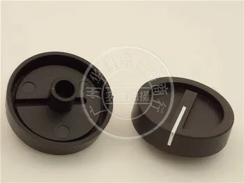 [БЕЛА] [БЕЛА] HI-174 пластмасова капачка за дръжки, дръжка потенциометъра 32 мм × 7 мм, отвор за капак, бяла лента 6 мм - 50 бр/лот