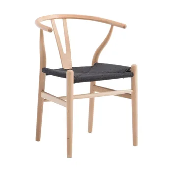Съвременен стол за хранене Hans Wegner bone от буково дърво орех/червено-кафяв/естествена декорация Y стол за кафе Мебели дървено столче