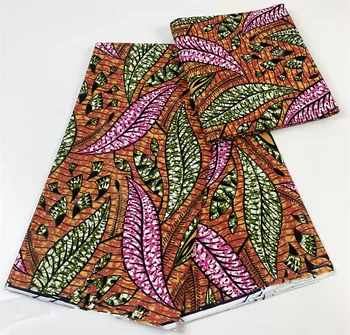 Нов дизайн, високо качество на платове от 100% памук в африканския стил, кърпа с восъчните разпечатки Grand Golden Super Wax, 6 ярда плат от този памук, восък