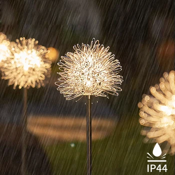 4/2 бр. led слънчева светлина, на топчета във формата на цвете от глухарче, външни непромокаеми градински улични колове за тревата, страхотна лампа, артистична декорация на двора