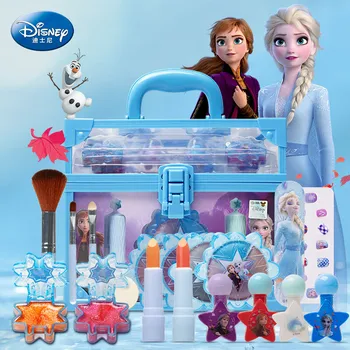 Нови Disney girls frozen 2 принцеса Елза е истинска Професия Козметика, Комплект за грим куфар, кутия за Красота грим Коледен подарък
