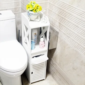 Страничен шкаф за баня, тоалетна, водоустойчив шкаф от пода до тавана, страничен шкаф за тоалетни, тесен шкаф, кутия за салфетки, ъглова етажерка