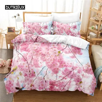 Комплект спално бельо с розово цвете, определени пододеяльников, 3d-спално бельо с дигитален печат, комплект спално бельо кралски размери и модерен дизайн