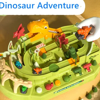 Играчки с динозаври, кола, приключение с динозаврите, извити, шосе, жп и паркинг за превозни средства, игри за взаимодействие с момчета, подаръци на децата за рожден ден