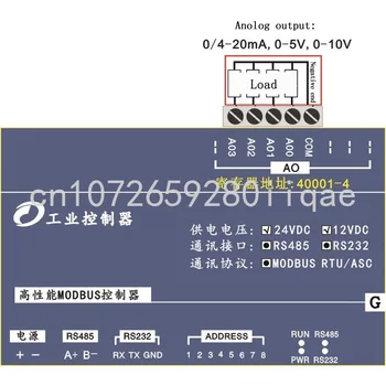 4AO 0-20 MA/4-20 MA/0-5 В/0-10 В Модул управление на аналогов изход RS485 MODBUS