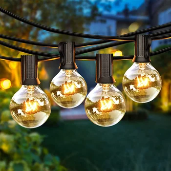 G40 Фея Lights led гирлянди, коледни светлини външни нечупливи лампи, градински сватбени коледна украса на празнични светлини