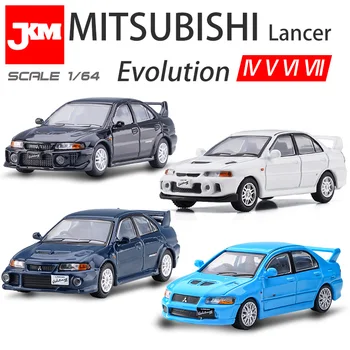 JKM 1/64 Mitsubishi Lancer EVO 7 6 5 4 Evolution VII Molded Под налягане Модел на Действие Легкосплавных Автомобили Подаръци За Момчета, EX2000 Автомобил Дете