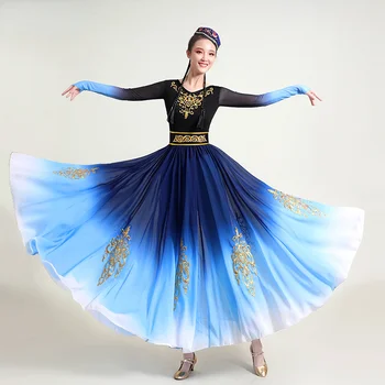 Пола за монголски танци, пола, за синцзян-уйгурских танци, костюми за тибетски танци, китайски етнически костюми за изпълнения на женски малцинства