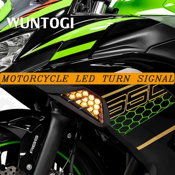 Мотоциклет Модифицирани Части, signal Индикатор на Завоя Светлината на Лампата Светлини За Kawasaki NINJA 300 400 650 1000 ZX6R ZX-6R 2013 - -