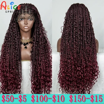 99J Цветни синтетични дантелени тъкани перуки за черни жени, 32-инчови опашка от косичек, дантела перуки, разпродажба, разпродажба, кутия, опашка, завързана перука