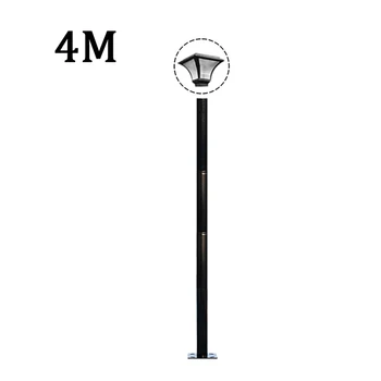 Диаметър 4 м, височина 76 мм, черен сращенный стълб на улична лампа, модерен парк градина, стълб на фенер, разъемный скоба за камери за видеонаблюдение от поцинкована стомана