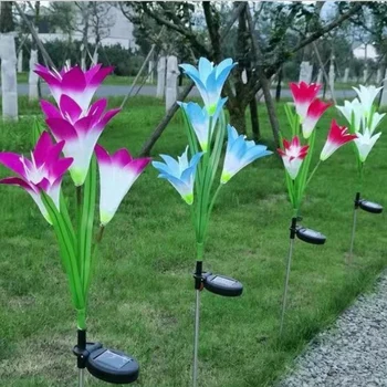 Нова led слънчева светлина във формата на цвете, декоративна лампа за градинско поляна, 2021 нова година, подарък за Свети Валентин, 3 вида светлина