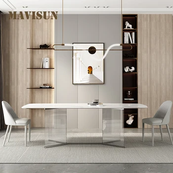 Модерен минималистичен малък жилищен дом в скандинавски стил, ресторант маса и стол, комбинация от акрилна плоча, маса за хранене