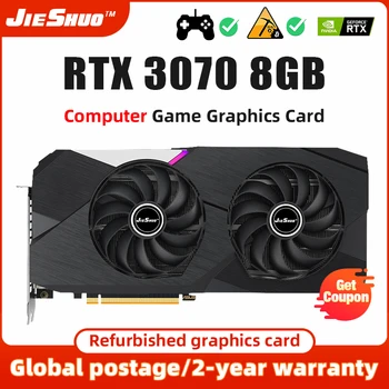JIESHUO Видео карта NVIDIA RTX 3070 8GB GDDR6 RTX3070 256bit 8G PCI Express 4.0 16X Използвани графични карти rtx3070 8g Placa de video