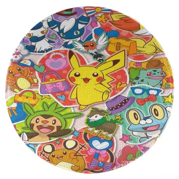Аниме-pikachu-кръгли Килими За Хола Минималистичная Спалня Плюшено Топло Пухкав Килим Line Home