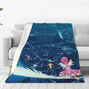 Cardcaptor Sakura Card Captor Аниме и Манга градските нощни одеяла, фланелевое украса, мултифункционален топло одеало за легло, одеяло стеганое