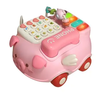 Музикална играчка-телефон за деца, детска игрална телефон, прасе, телефон играчка, забавни играчки за деца, музикален звук за деца