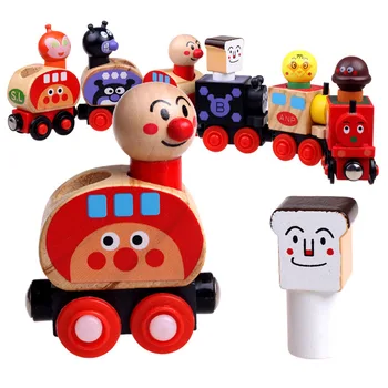 Лидер в продажбите, дървен магнитен хляб влак, информационни модел във формата на кукли, тянущий детска играчка кола