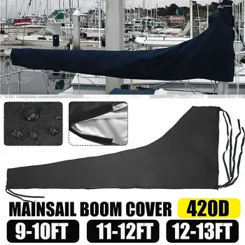 Черен калъф за платна на лодки, висококачествен водоустойчив калъф за платна на яхта 5 размери, защитен калъф за платна стрели 420D, подходящ за 8 фута-13