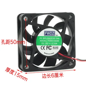 Вентилатор за охлаждане на сървъра FWDZ FD6015S5M DC 5 0.25 A 60x60x15 мм, 2-жичен