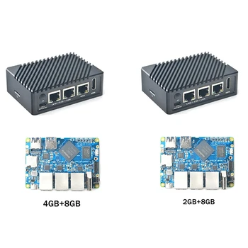За Nanopi R5S RK3568 Такса развитие EMMC С Двойно 2,5 G Гигабитным Ethernet Порт Такса за Разработка С Корпус