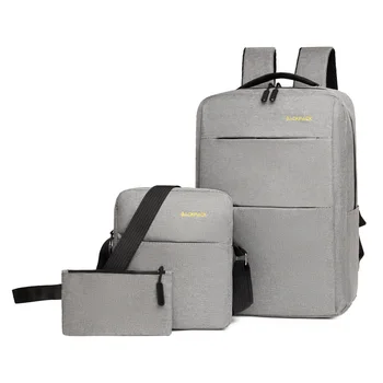 Раница мъжки прост millet на двоен цип от три части, ежедневни бизнес чанта за компютър, женски раница, чанта за лаптоп