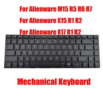 Механична Клавиатура за лаптоп Alienware M15 R5 R6 ах италиански хляб! r7/X15 R1 R2/X17 R1 R2, Английска, американска, Черна, С подсветка на Нова