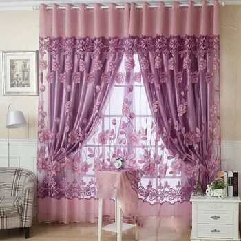 Класическа цветна завеса за прозорци, цветни вуалевая завеса, затемняющая завеса за спални, хол, домашен декор