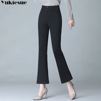 Офис дамски пролетно-есенни универсални обикновен дамски ежедневни прави панталони с диаманти, 2023 елегантни модни панталони-клеш