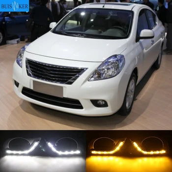 2 бр. за Nissan Almera Latio Sunny Versa 2011 2012 2013 DRL дневни светлини Дневен противотуманный главоболие фенер