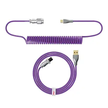 Спирален кабел за клавиатура Навити USB кабел C за механична клавиатура Здрав сплетен кабел Type C за механична клавиатура