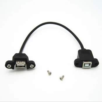 USB AF-BF с кабел за прехвърляне на данни чрез ухото, USB порт B-конектор за печат, адаптер с резба отвор на кабела