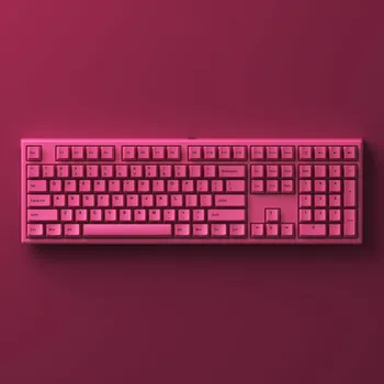 Akko Monsgeek MG108B Розово-Червена Клавиатура в пълен размер с 5-пинов OEM профил Hotswap, Многорежимные RGB клавиатура Bluetooth 5,0 2,4 Ghz Type-C