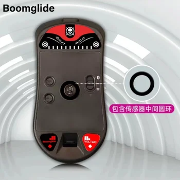 Стъклена крак на мишката BOOMGLIDE е Съвместима с мишката ROG Harpe Ace X AimLab, изработен по поръчка, с кръгла, извит ръб, стъклен скейтборд за мишки