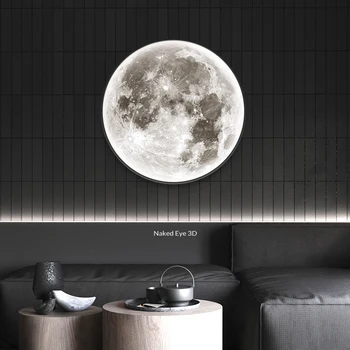 Модерният led, с монтиран на стената лампа Moon вътрешно осветление за спалня, хол, декориране на дома, осветителни тела, полилеи, електрически крушки