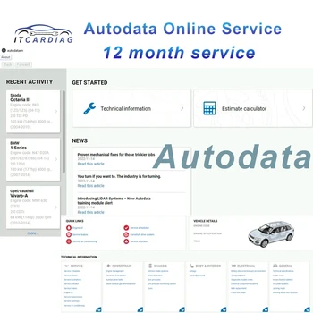 12-месечен онлайн услуга автоданных Онлайн-акаунт автоданных за софтуер за ремонт на автомобили и камиони Поддръжка актуализации на една година Руски