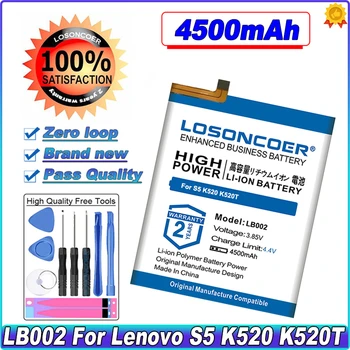 LOSONCOER висок клас на Марката 100% чисто Нов 4500 mah LB002 Батерия За Lenovo S5 K520 K520T Батерия за Мобилен Телефон + Безплатни Инструменти