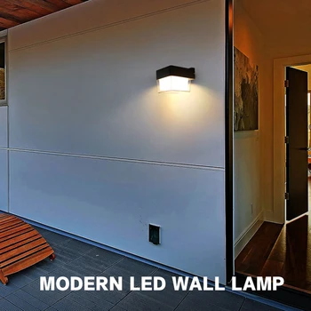 9 W 18 W led, с монтиран на стената лампа за верандата, уличен водоустойчив модерен стенен лампа в скандинавски стил, лампа за дневна, градински лампа, външно улично осветление