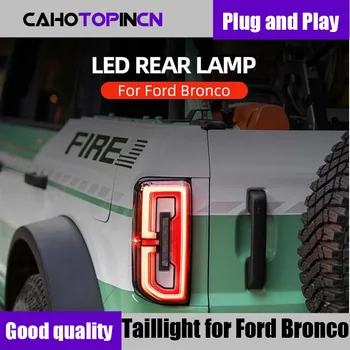 Авто led Задна Светлина Задна Светлина За Ford Bronco 2021-2023 LED Задни Ходова Фенер + Стоп-сигнал + Заден ход + Динамичен мигач