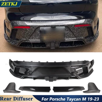 ZETKJ Висококачествен и издръжлив бодикит от въглеродни влакна Задната част на кант за Porsche Taycan M модели 2019-2023