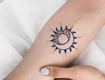 2023 Нова мода Сок татуировки етикети Луната Слънцето Водоустойчива устойчива временна татуировка Сладък тенденция фалшиви татуировки за жени на едро