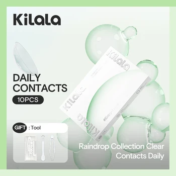 Дневни контактни лещи Kilala, блокиране на ултравиолетовата радиация, Контактни лещи Premium Soft Air, Еднодневни Контактни лещи, Прозрачни BC 8,7 мм, ДИАМЕТЪР на 14,2 мм