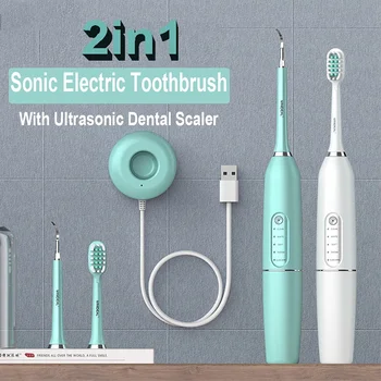 Електрическа четка за зъби, мощна звукова четка, акумулаторна батерия за преносим ултразвуков скалер, чисти, инструменти за почистване на зъбите