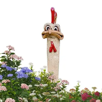 Глупаво пиле, декор от смола, изкуство пиле на двора, скулптура селските райони, за украса на градината статуи, декорация на стопанството, пиле за задния двор
