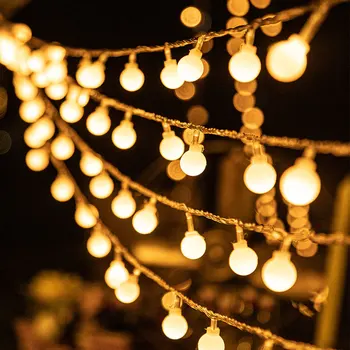 3 М, 12 м led топката гирлянди Открит къмпинг палатка приказни светлини на Гирлянда Празничен лампа Домашно Парти Сватбена градина Коледен декор