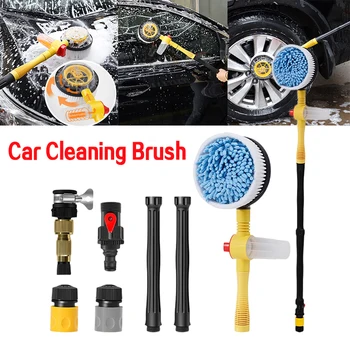 Четка за почистване на автомобил, въже за пране, четка за пяна, автоматична въртяща въже с дълга дръжка, метла, инструменти за почистване, автоаксесоари
