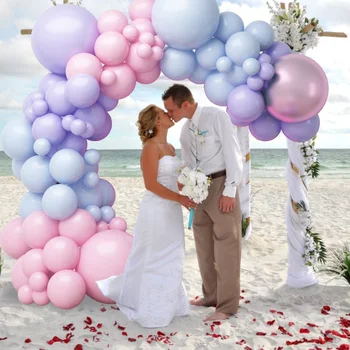 Набор от балони за сватбеното парти, фоново украса, украса пръстен, Арка, верига от балони, комплект за парти по случай рожден ден, детски душ, розово, синьо, сладък
