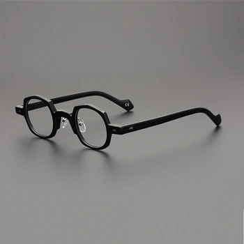 Висококачествени ацетатные очила в кръгла рамка, мъжки дизайнерски маркови оптични очила, дамски очила при късогледство рецепта, модни очила